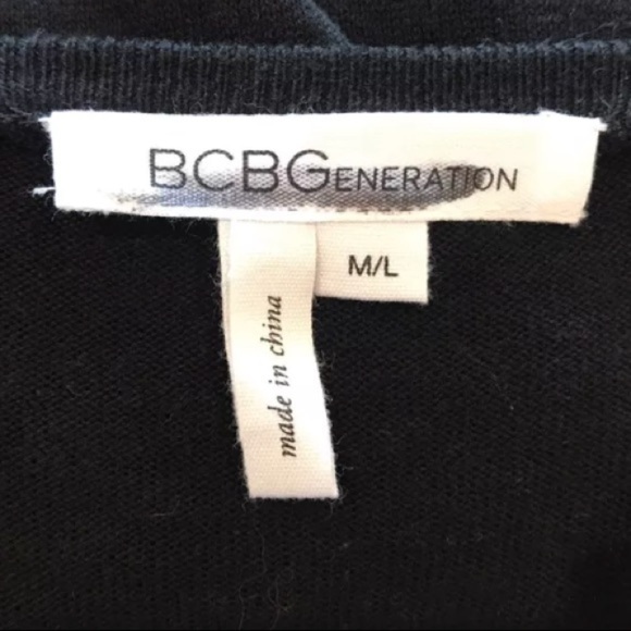 BCBGeneration Black Side Slit High Low Sweater M/L - Picture 3 of 6